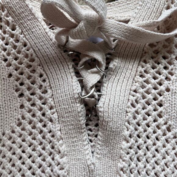 Derek Lam 10 Crosby Women's Open Knit Lace Up Sweater Size XS - Picture 7 of 12